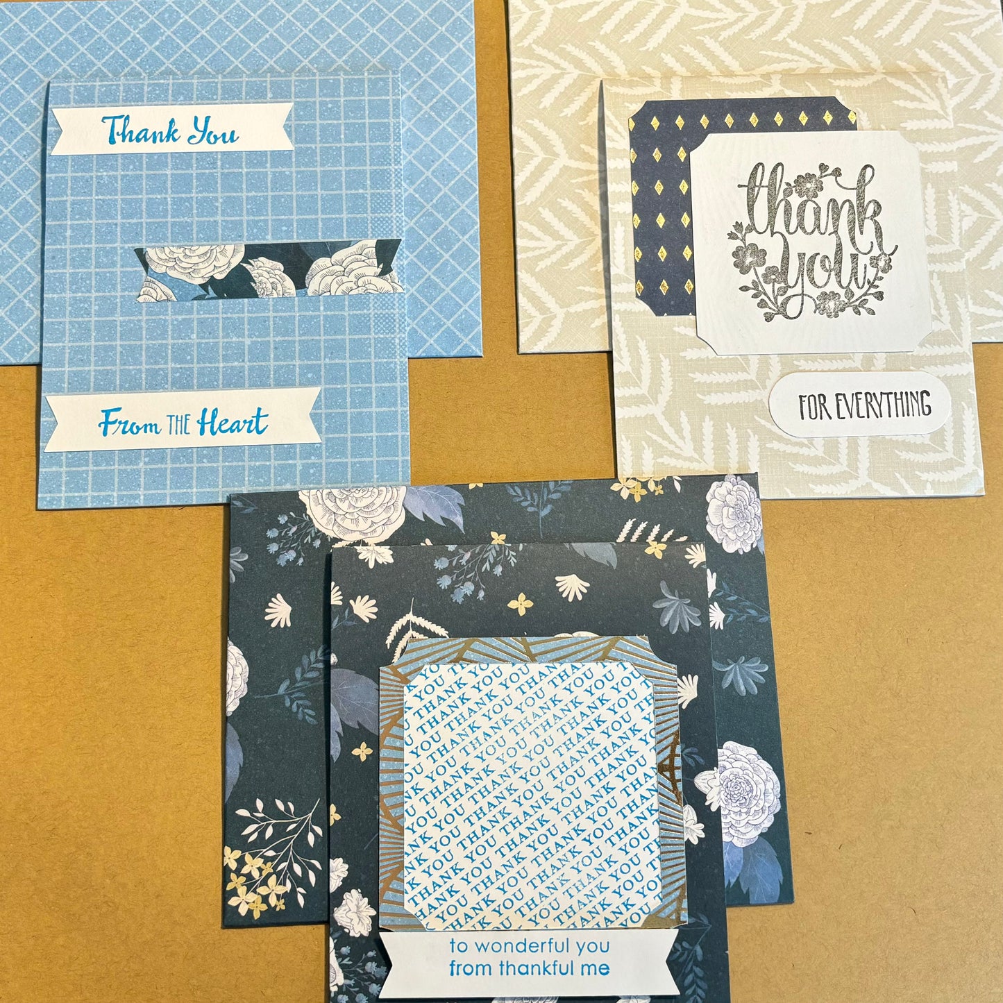 3 Pack greeting cards with matching envelopes