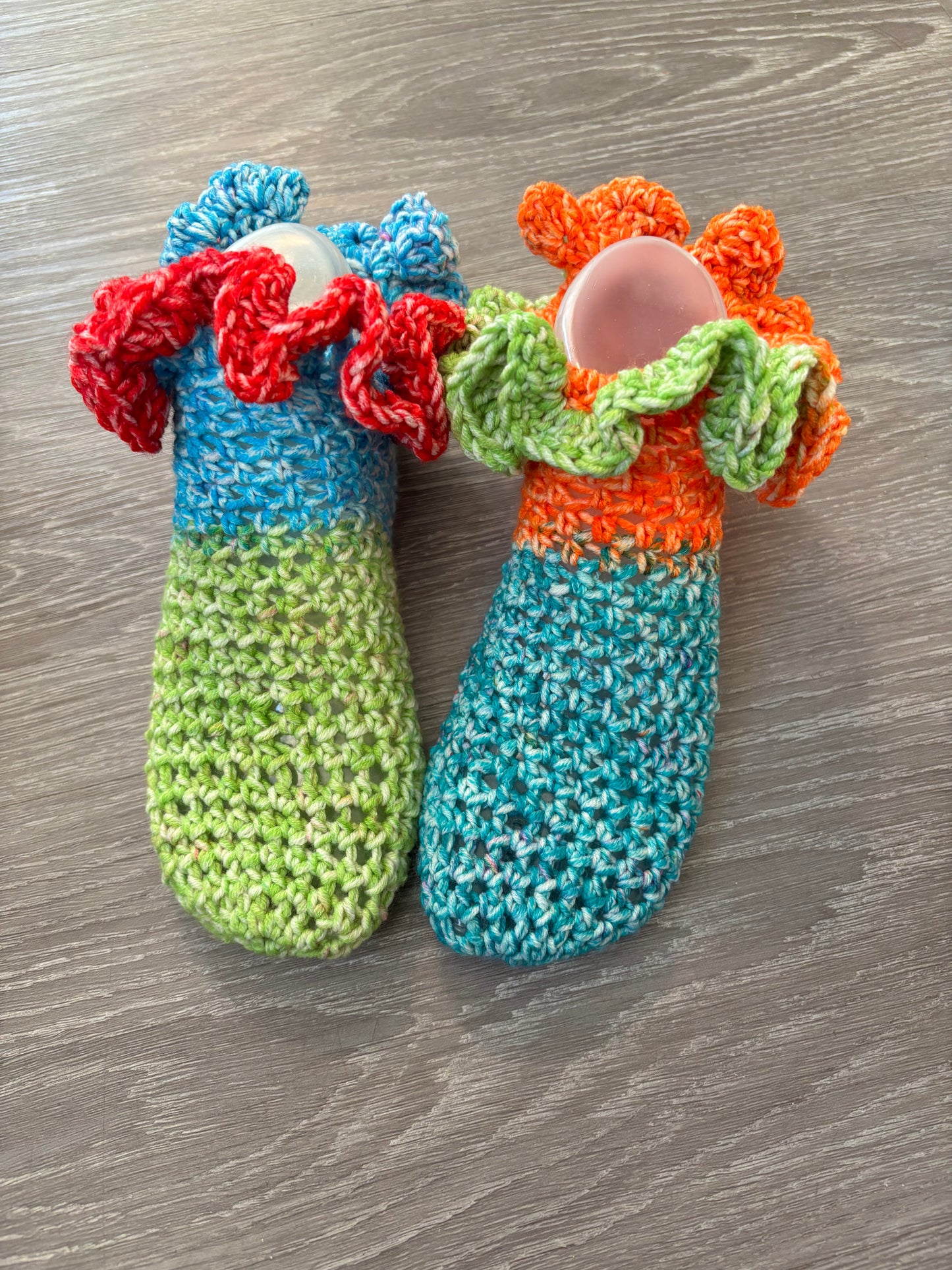 Crochet Ruffle Slippers