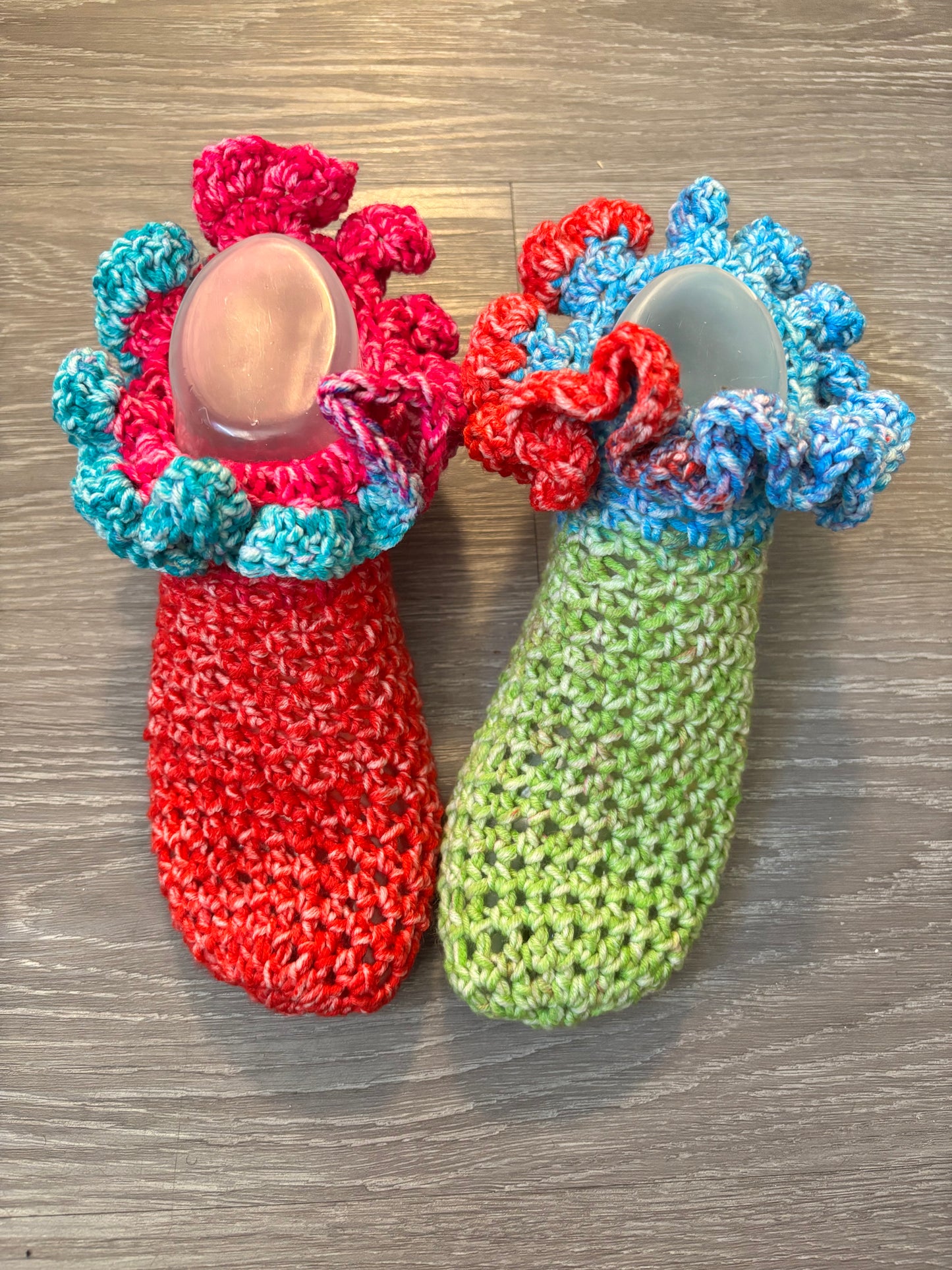 Crochet Ruffle Slippers